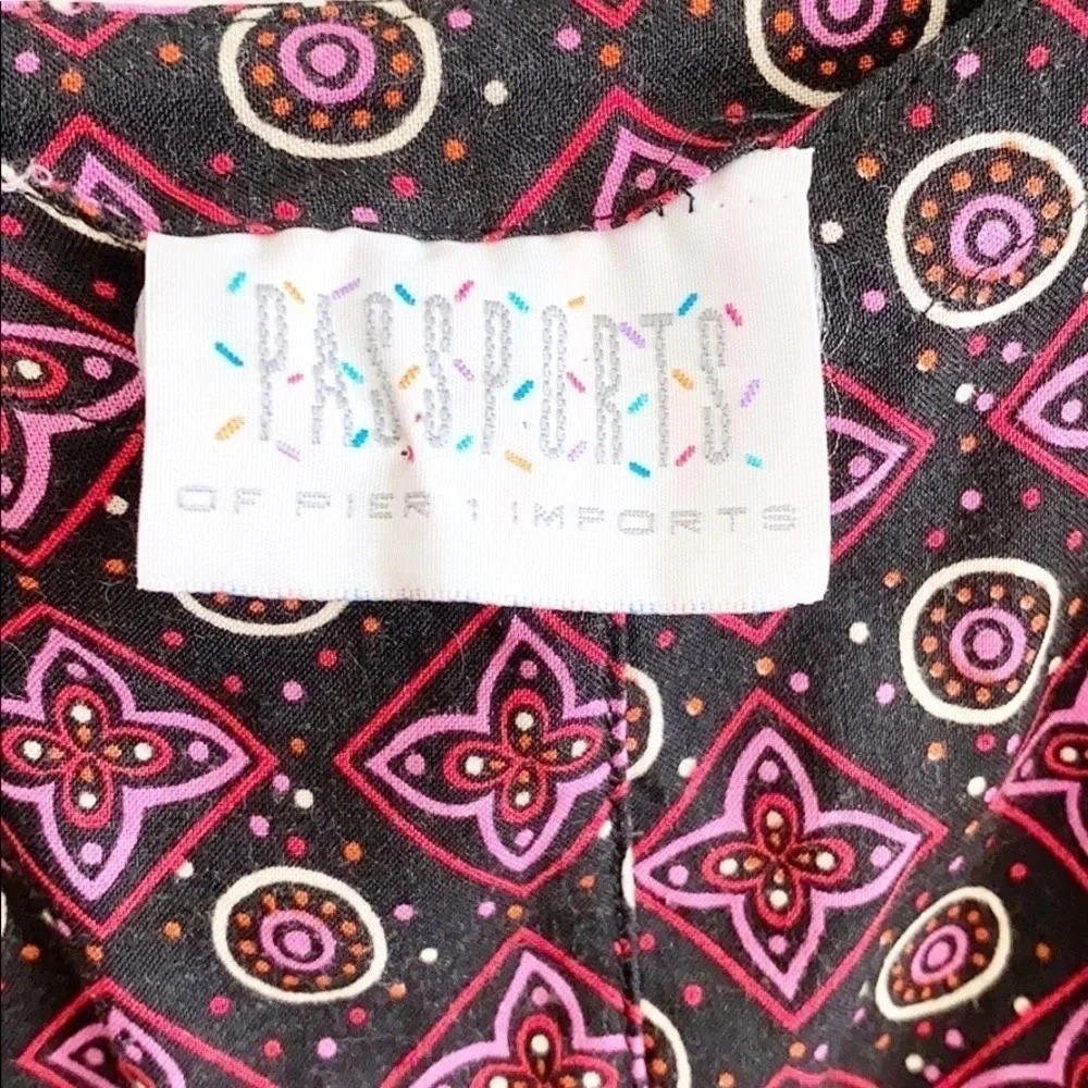 90s vintage passports printed short sleeve Skater Dress - Picture 8 of 8